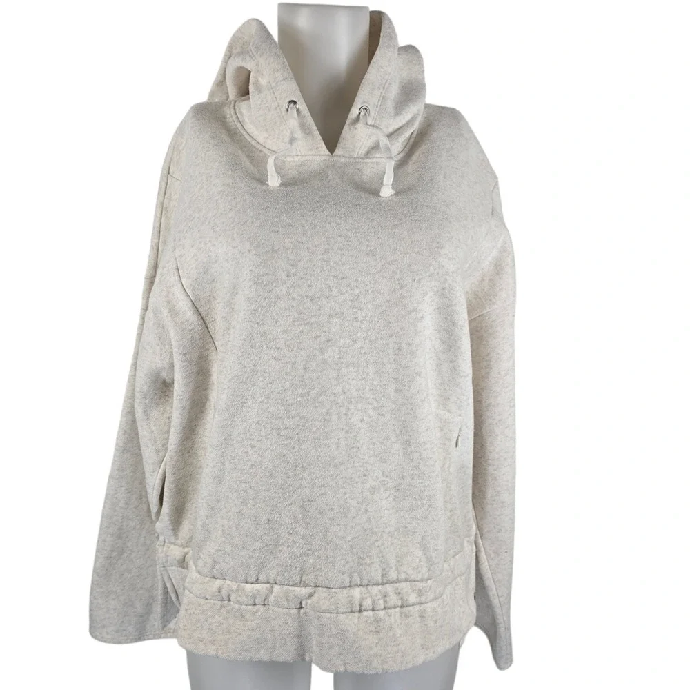 Fabletics Heathered Gray Hooded Kangaroo Pocket Hi/Low Sweatshirt XXL